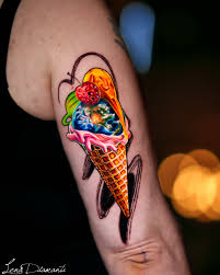 Glass tatuering, Ice cream tattoo.