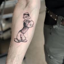 Karl alfred tatuering, Popeye tattoo.